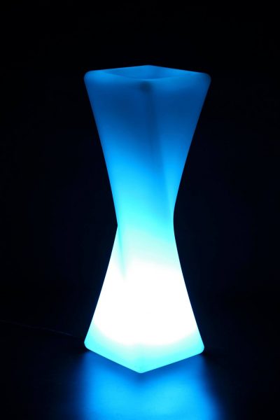 LED flower pot-twisted-blue